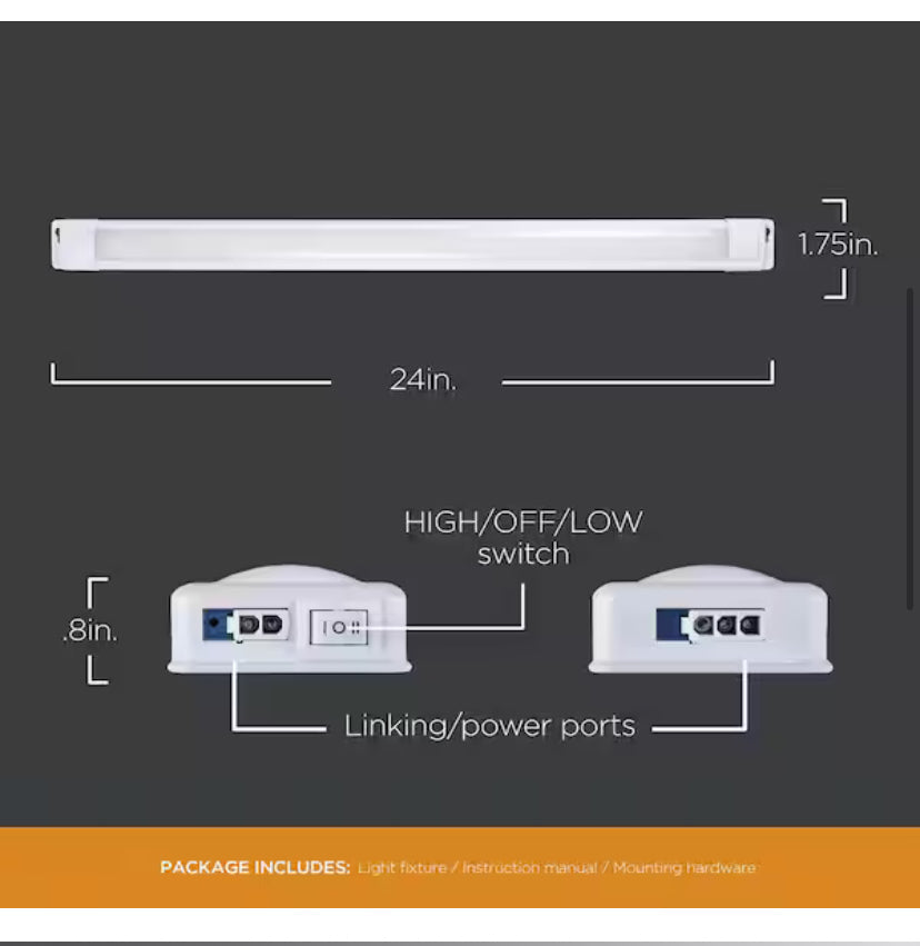 EZ Link Linkable Plug-in 24 in. LED White Under Cabinet Light