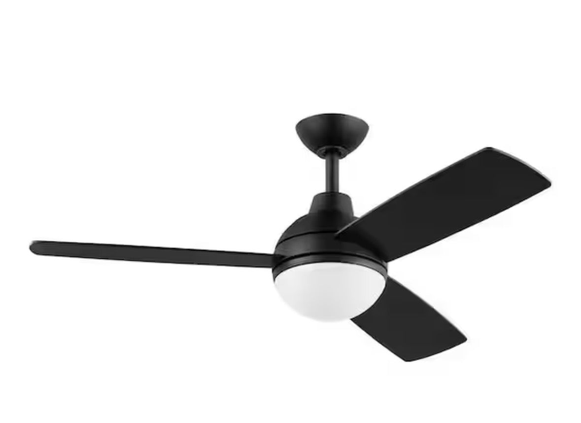 Blaketon 46 in. Indoor/Covered Outdoor Matte Black Modern Ceiling Fan with Integrated LED and Remote Control (Copy 2)