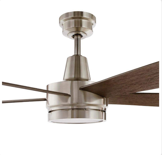 Fanelee 54 in. White Color Changing LED Brushed Nickel Smart Ceiling Fan with Light Kit and Remote Powered by Hubspace