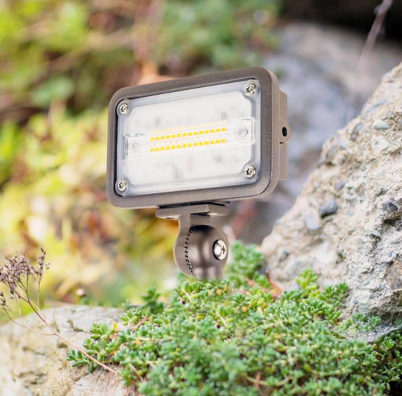 16W Bronze Integrated Outdoor LED Weatherproof Wall Wash Light and Adjustable Mounting Bracket for Landscape Lighting