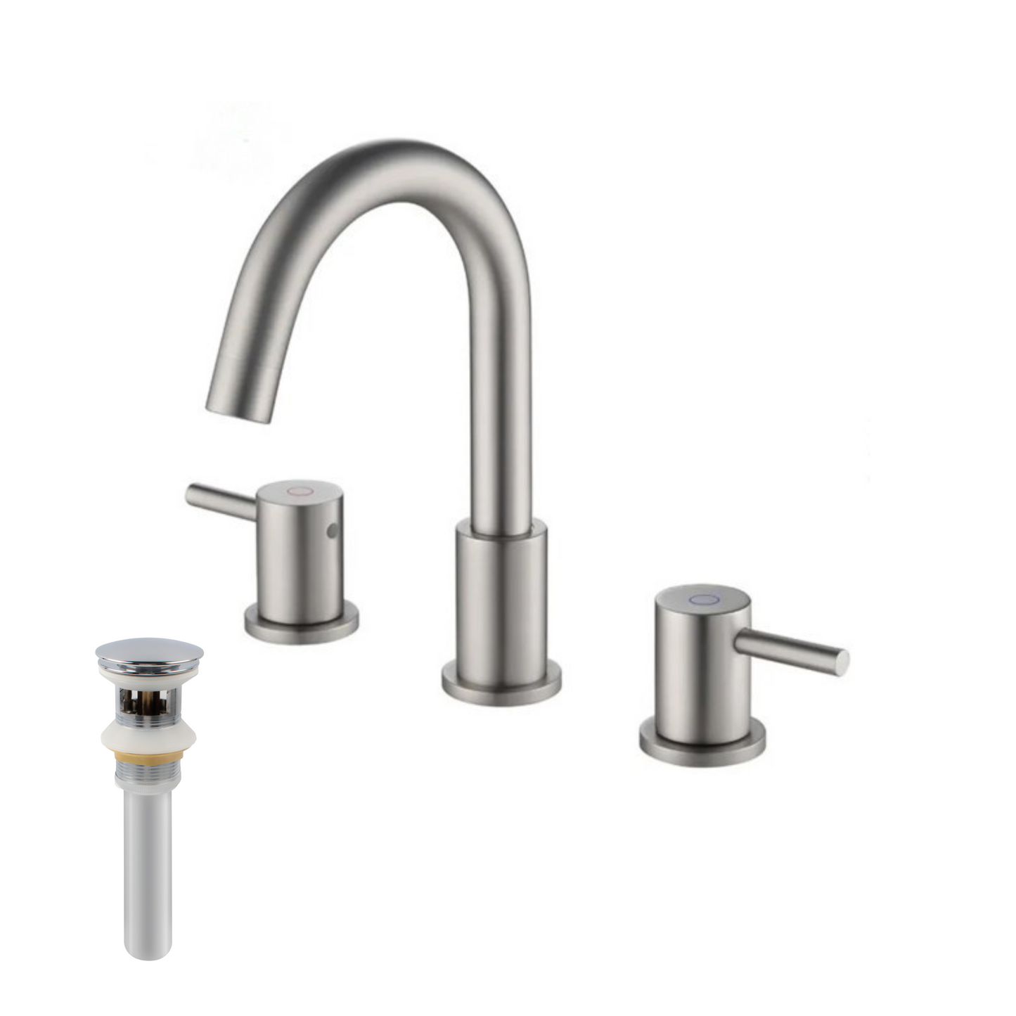 Modern 8 in. Widespread Bathroom Faucet with Pop-Up Drain - Bath Pro Supply