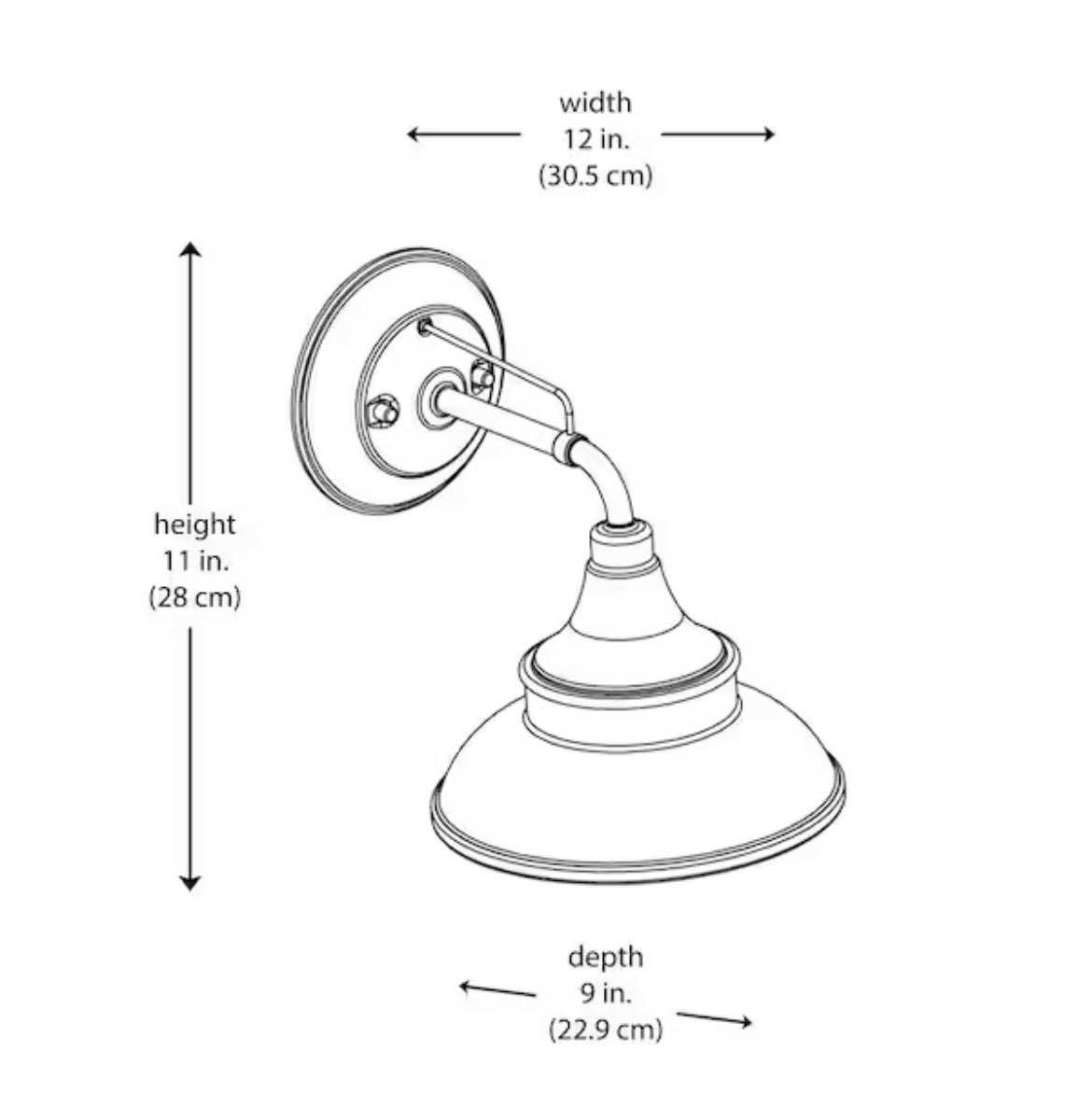 11 in. Black Barn Outdoor Wall Light Sconce