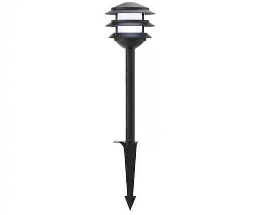 Lauderdale 70 Lumen Low Voltage Matte Black Color Changing LED 3-Tier Outdoor Landscape Path Light Powered by Hubspace