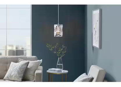 Keighley 1-Light Chrome and Crystal Mini Pendant Light Fixture