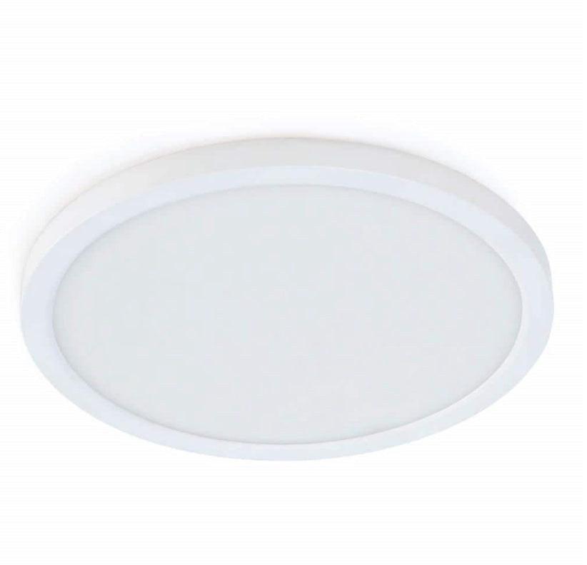 10.5-Watt Integrated LED Flush Mount 7.5 in. White Round Dimmable Flat Panel Ceiling with Color Change 5CCT