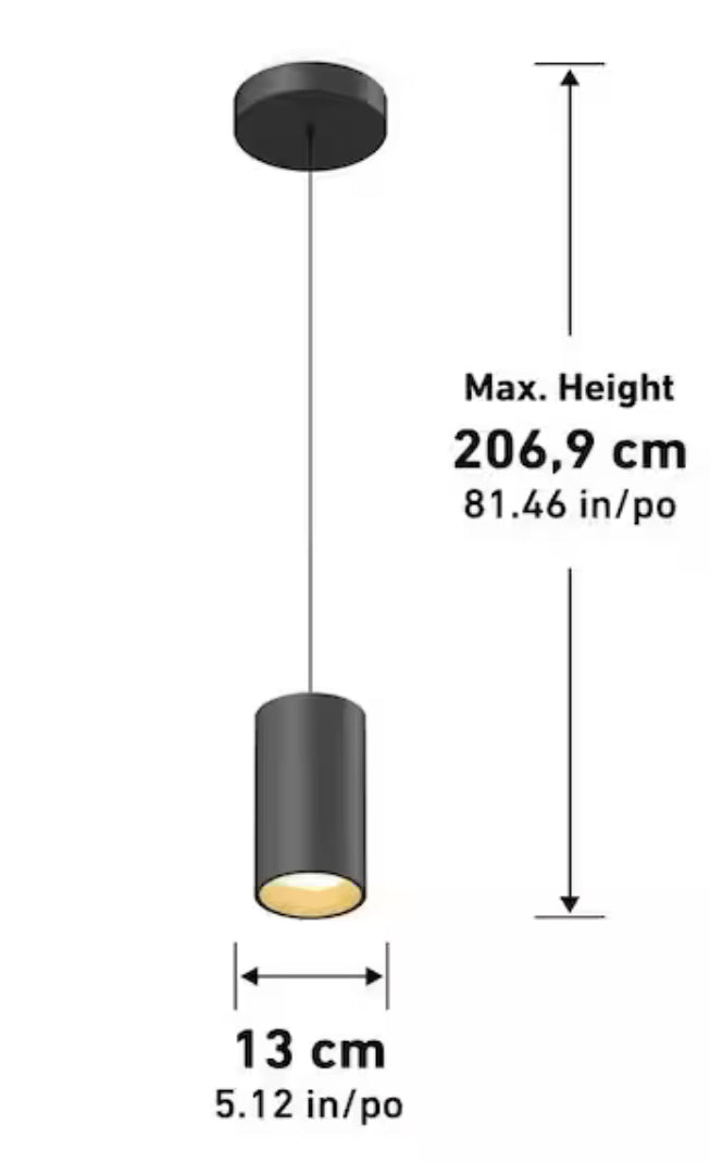 Alton 15-Watt 1 Light Black & Wood Modern 5 CCT Integrated LED Mini Pendant Light Fixture for Kitchen Island