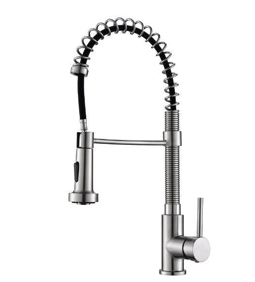 Modern Spring Neck Faucet with Pull-Down Sprayer - Bath Pro Supply