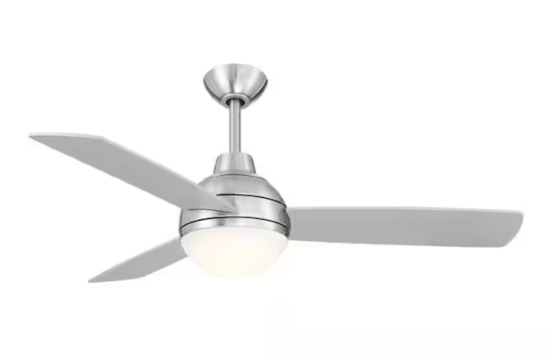 Beckford 52 in. Indoor Brushed Nickel Ceiling Fan with Adjustable White Integrated LED with Remote Control Included