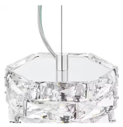 Keighley 1-Light Chrome and Crystal Mini Pendant Light Fixture