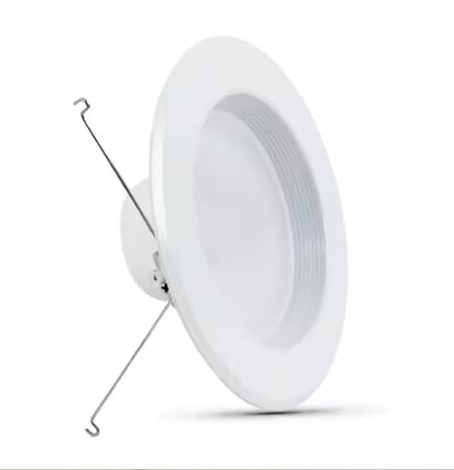 5/6 in. Integrated LED White Retrofit Recessed Light Trim Dimmable CEC Downlight Soft White 2700K, 6-Pack