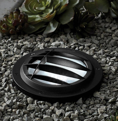 Low Voltage 500 Lumens Black Outdoor Integrated LED In Ground Well Light; Weather/Water/Rust Resistant