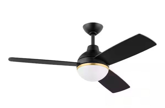 Blaketon 46 in. Indoor/Covered Outdoor Matte Black Modern Ceiling Fan with Integrated LED and Remote Control (Copy 2)