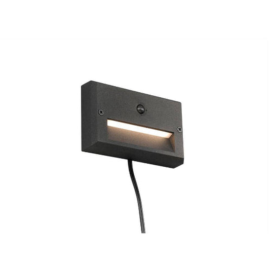 15-Watt Equivalent Low Voltage Black Motion Sensing Integrated LED Outdoor Stair Light with Frosted Acrylic Lens