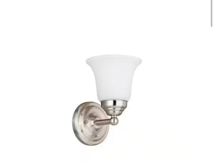 Ashhurst 1-Light Brushed Nickel Wall Sconce with Switch