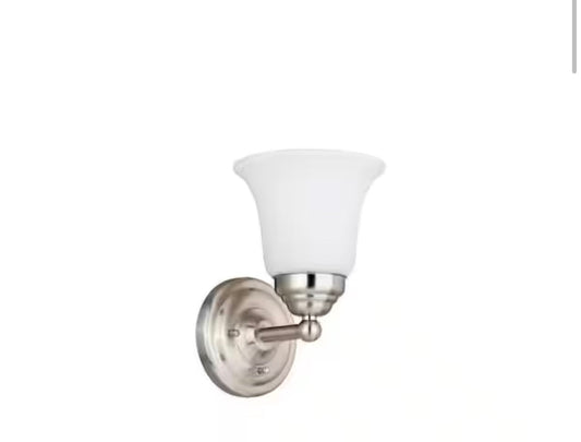 Ashhurst 1-Light Brushed Nickel Wall Sconce with Switch