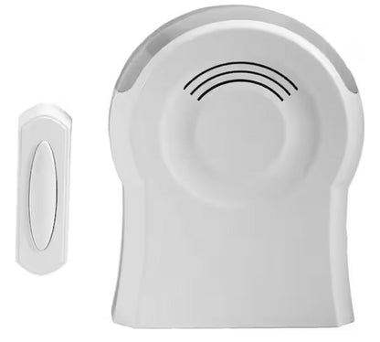 Wireless Plug-In Doorbell Kit with 1 Push Button, White