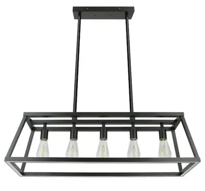 Katalyst 60-Watt 5-Light Matte Black Modern Adjustable CCT and 3-Light Modes Integrated LED Chandelier Light