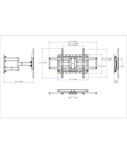 Full Motion TV Wall Mount for 32 in. to 90 in. TVs