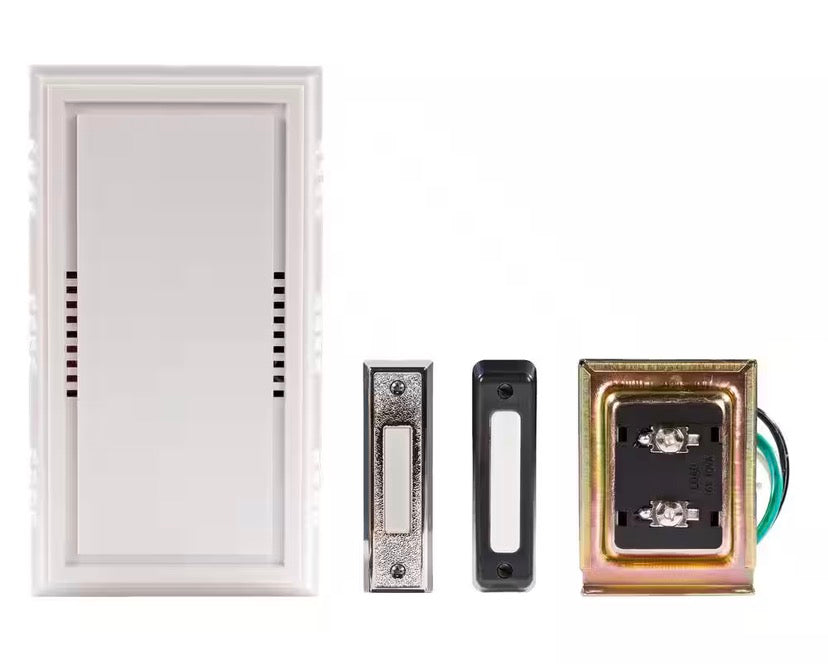 Wired Deluxe Contractor Doorbell Kit with 2 Wired Push Buttons