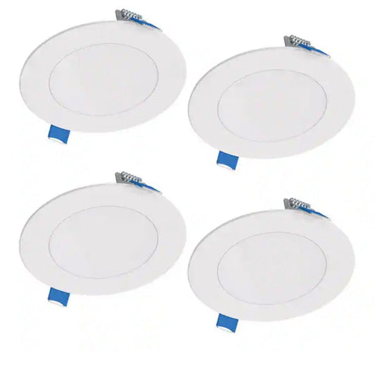 HLBSL4 4 in. Adjustable CCT Canless IC Rated Dimmable Indoor Integrated LED Recessed Light Kit (4-Pack)