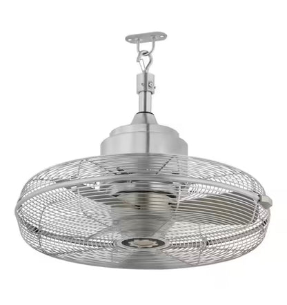 Conyer 20 in. Indoor/Wet Outdoor 3-Speed Anywhere Fan Silver with Convenient Hanging Hook