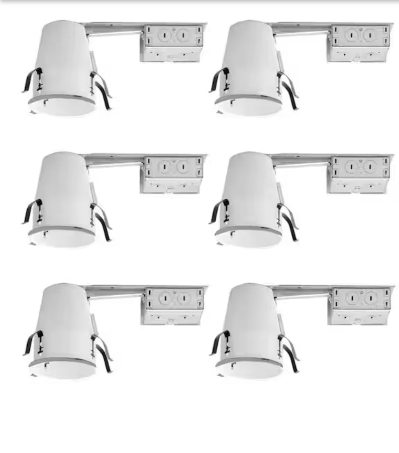 H99 4 in. Steel Recessed Lighting Housing for Remodel Ceiling, No Insulation Contact, Air-Tite (6-Pack)