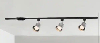 4 ft. Brushed Nickel Integrated LED Ceiling Mount Direct wire Track Lighting Kit with Flared Linear Track Head 3-Light