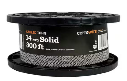 300 ft. 14/3 Black /White /Green Solid Copper THHN Wire