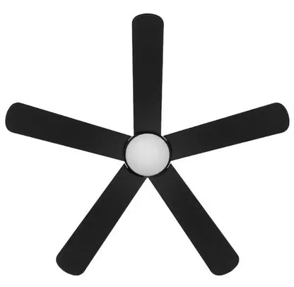 Morland 52 in. Smart Indoor/Covered Outdoor Matte Black Ceiling Fan with Remote and Integrated LED Powered by Hubspace
