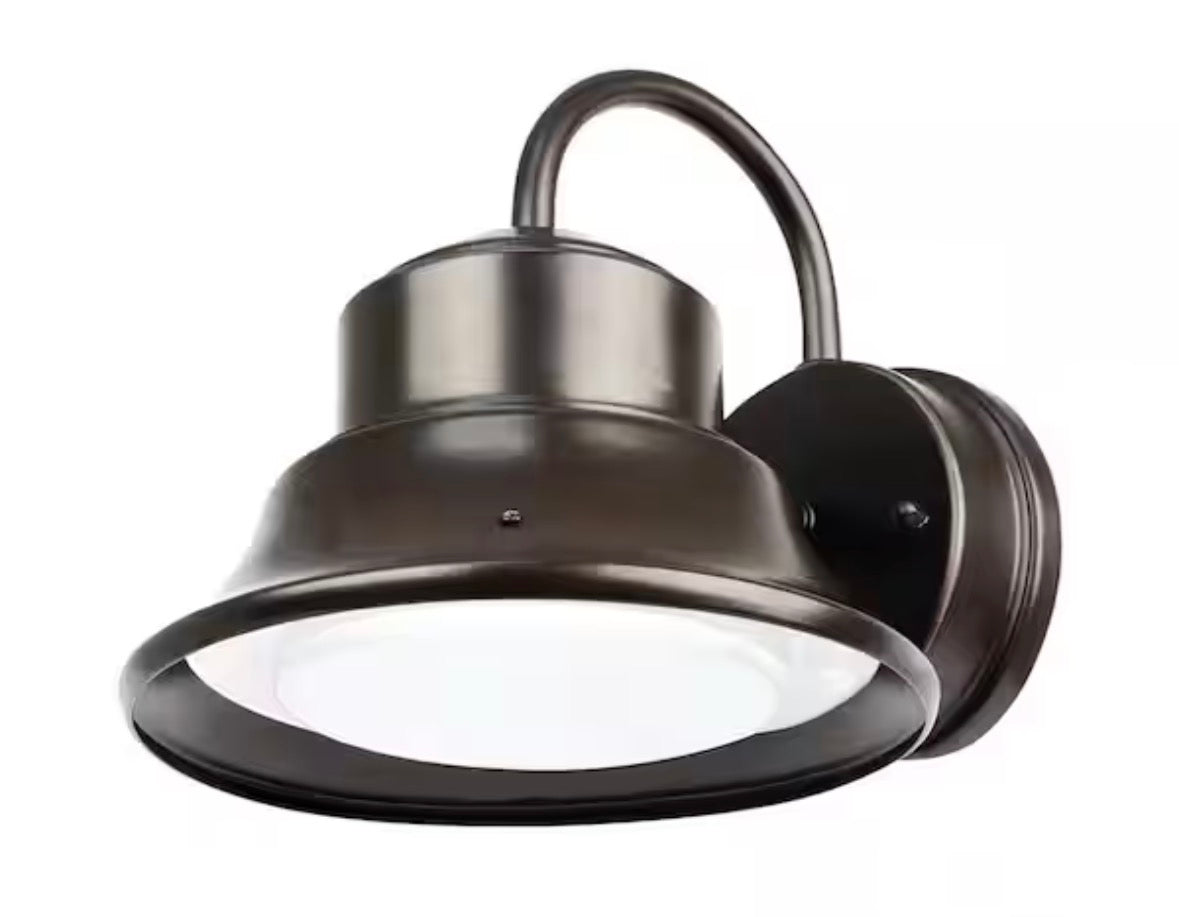1000 Lumen Integrated LED Bronze Dusk to Dawn Bell Wall Light, 4000K
