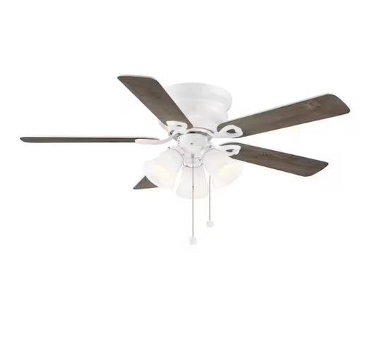 Clarkston II 44 in. LED Indoor White Ceiling Fan with Light Kit