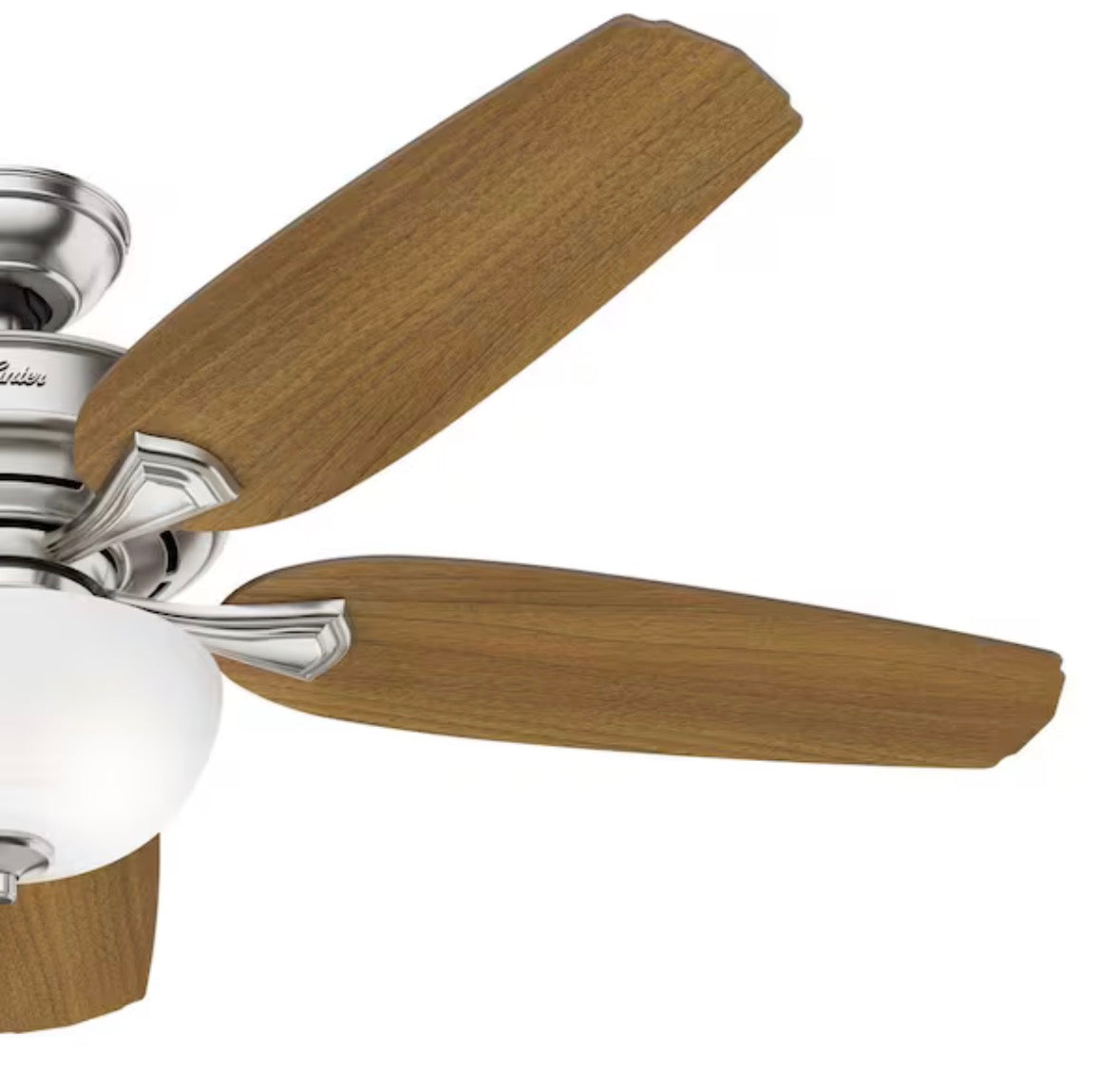 Channing 54 in. Hunter Express Indoor Brushed Nickel Ceiling Fan with Remote and Light Kit Included