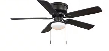 Colton 52 in. Indoor Flat Bronze Low Profile Ceiling Fan with Light Kit and Bright White LED Bulbs Included