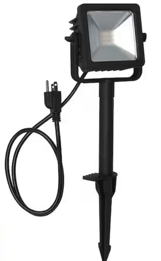 Plug-In Black Integrated LED Outdoor Landscape Flood Light