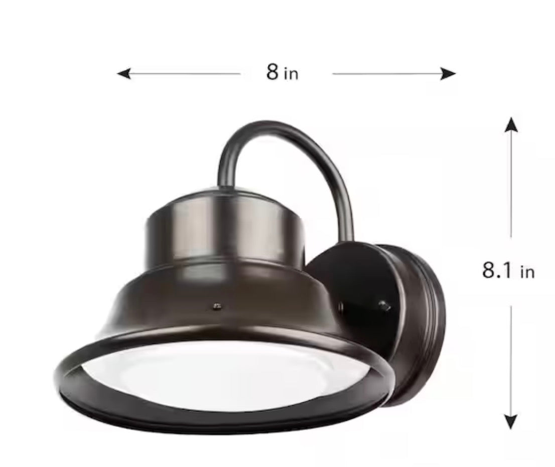 1000 Lumen Integrated LED Bronze Dusk to Dawn Bell Wall Light, 4000K