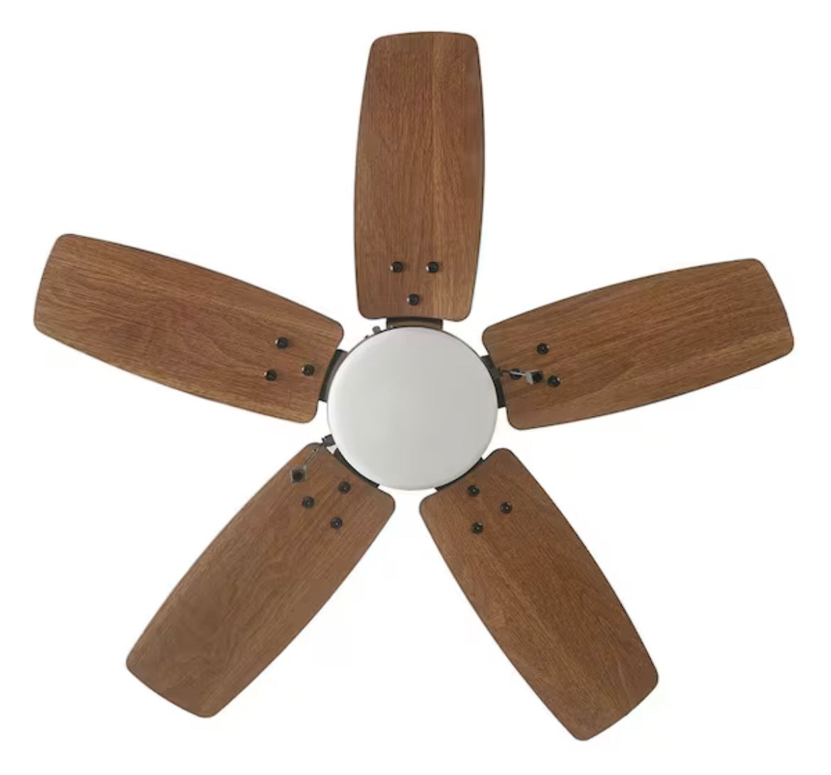 Waterly 32 in. Indoor in Plated Bronze Ceiling Fan with Integrated LED