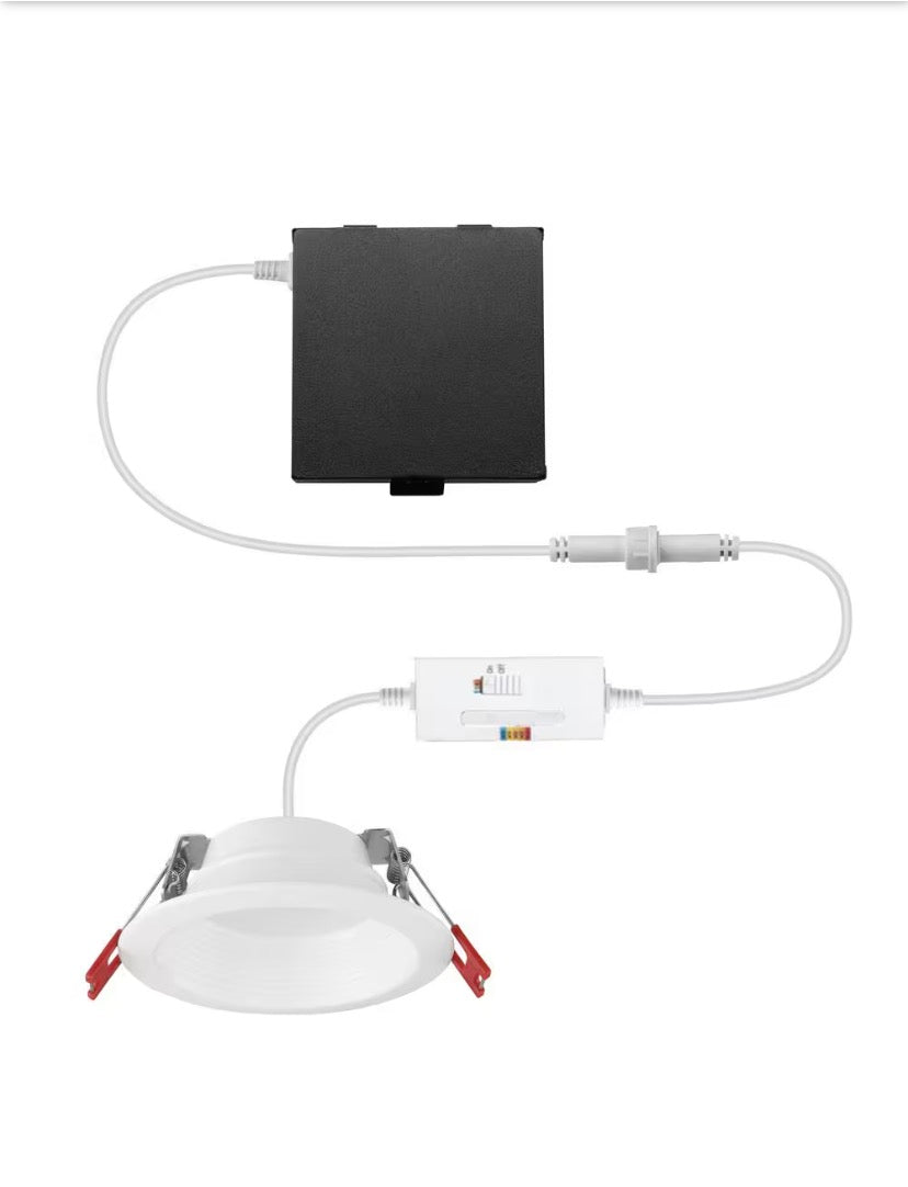 Elite Series 4 in. LED DuoBright, 3-Level Lumen Select, Deep Baffle Canless Recessed Light, Adjustable CCT