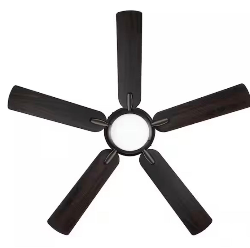 Colton 52 in. Indoor Flat Bronze Low Profile Ceiling Fan with Light Kit and Bright White LED Bulbs Included