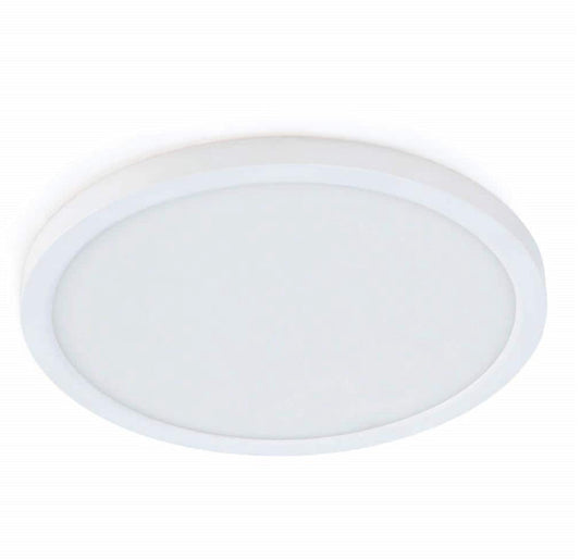 10.5-Watt Integrated LED Flush Mount 7.5 in. White Round Dimmable Flat Panel Ceiling with Color Change 5CCT