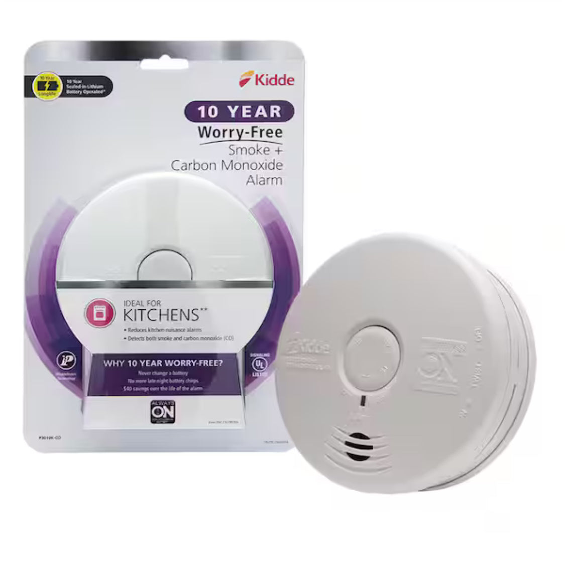 10-Year Worry-Free Battery Powered Smoke & Carbon Monoxide Detector