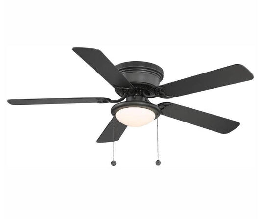 Hugger 52 in. LED Indoor Black Ceiling Fan with Light Kit