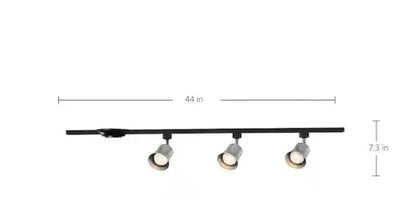 4 ft. Brushed Nickel Integrated LED Ceiling Mount Direct wire Track Lighting Kit with Flared Linear Track Head 3-Light