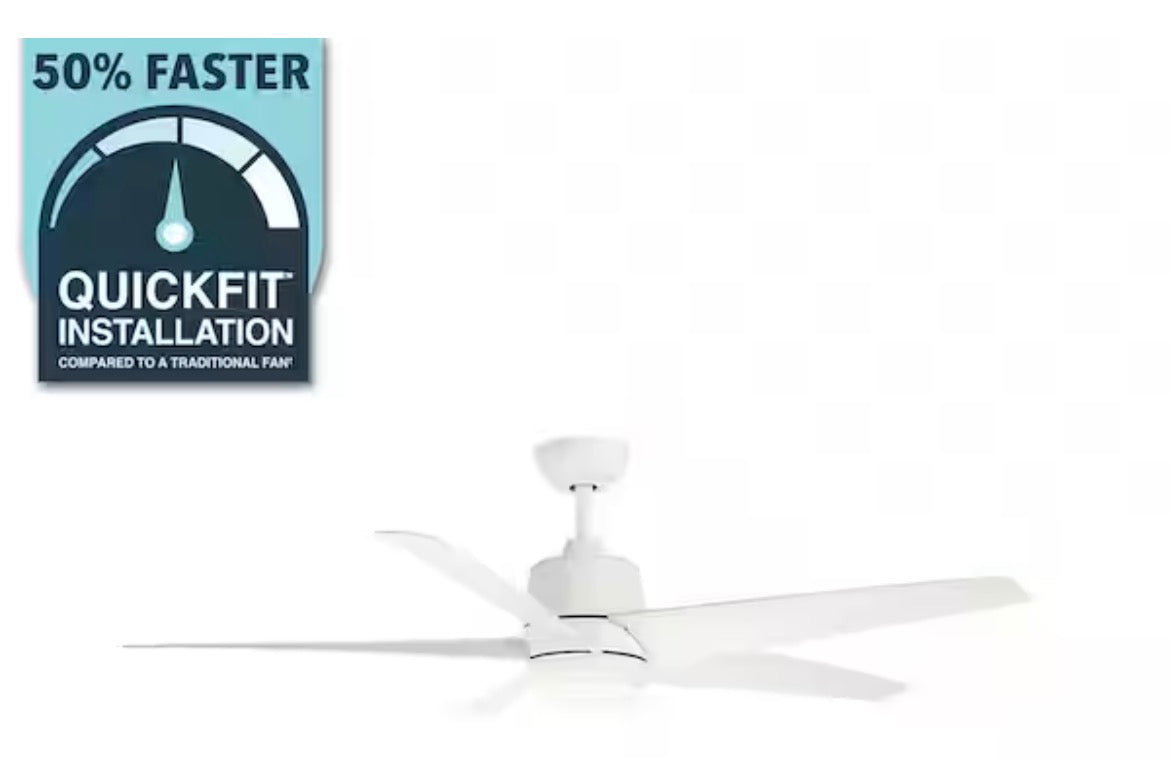 Mena 54 in. White Color Changing Integrated LED Indoor/Outdoor Matte White Ceiling Fan with Light Kit and Remote Control