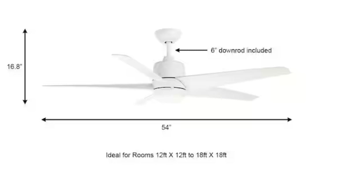 Mena 54 in. White Color Changing Integrated LED Indoor/Outdoor Matte White Ceiling Fan with Light Kit and Remote Control