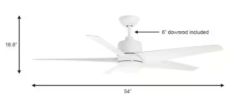 Mena 54 in. White Color Changing Integrated LED Indoor/Outdoor Matte White Ceiling Fan with Light Kit and Remote Control