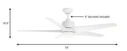 Mena 54 in. White Color Changing Integrated LED Indoor/Outdoor Matte White Ceiling Fan with Light Kit and Remote Control