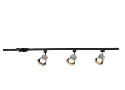4 ft. Brushed Nickel Integrated LED Ceiling Mount Direct wire Track Lighting Kit with Flared Linear Track Head 3-Light