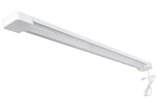 3 ft. 30-Watt 4000K Bright White 1-Light 3000 Lumens White Integrated LED Hanging Shop Light Fixture with Power Cord