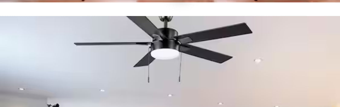 52 in. Corwin Indoor/Outdoor Matte Black LED Ceiling Fan with Light Kit