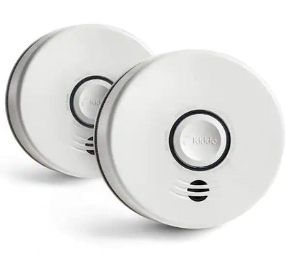 10 Year Worry-Free 2-Pack Battery Powered Interconnected Smoke Detector with Photoelectric Sensor and Voice Alerts